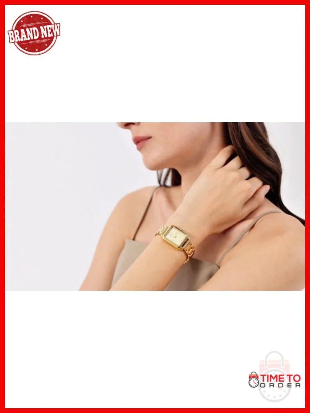 Luxury Gold Watch Set with Japanese Quartz Movement Dainty Stainless Steel